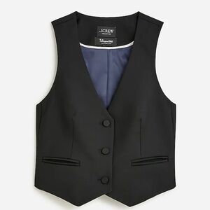 J. Crew Collection Vest Italian Wool Black Tuxedo Vest New 2 Classic Womens 2023
